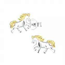 hester barneøredobb i sølv med forgylt sølv