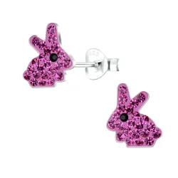 kanin barneøredobb i sølv - Little Ones