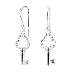 lange nøkkel øredobber i sølv