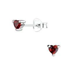 hjerte ørestikker i sølv - Little Ones