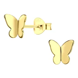 sommerfugl øredobber i forgylt sølv - Little Ones