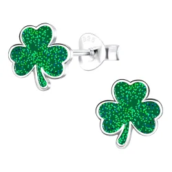 firkløver barneøredobb i sølv - Little Ones