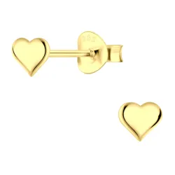 hjerte barneøredobb i forgylt sølv - Little Ones