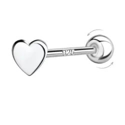 hjerte helix piercing i sølv