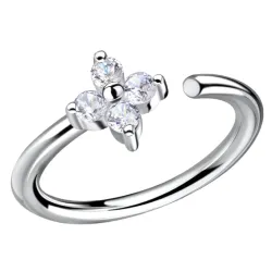 11 mm blomst zirkon helix piercing i sølv