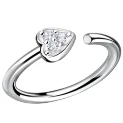 11 mm hjerte zirkon helix piercing i sølv