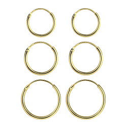 10 x 12 x 14 mm creol i forgylt sølv