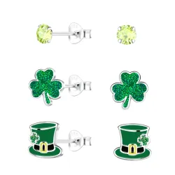 firkløver barneøredobb i sølv - Little Ones