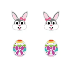 kanin øredobber i sølv - Little Ones