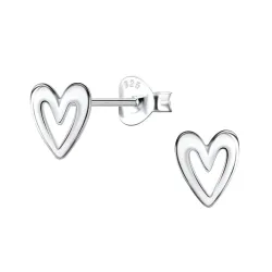 hjerte øredobber i sølv - Little Ones