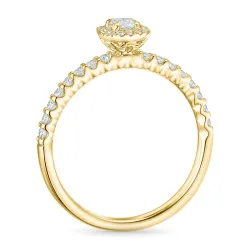 firkantet zirkon gullring i 9 karat gull