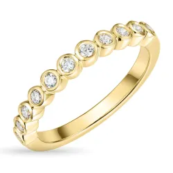 zirkon gullring i 9 karat gull