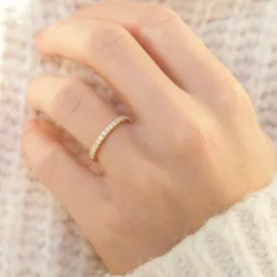 zirkon ring i 9 karat gull