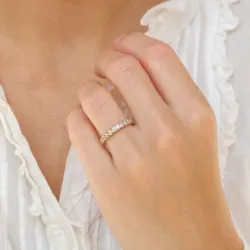 zirkon gullring i 9 karat gull