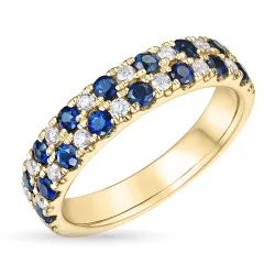 syntetisk safir gullring i 9 karat gull