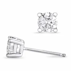 2 x 0,40 ct lab grown diamant hvitt gull solitaireørepynt i 14 karat hvitt gull med lab grown diamant 