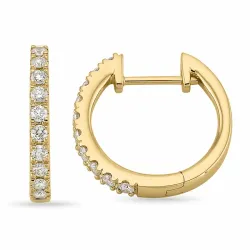 15 mm diamant creol i 14 karat gull med diamant