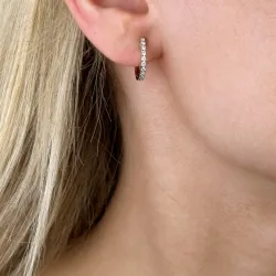 15 mm diamant creol i 14 karat gull med diamant