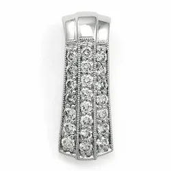 Stort diamantanheng i 14 karat hvitt gull 0,52 ct