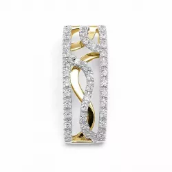 diamantanheng i 14 karat gull og hvitt gull 0,19 ct
