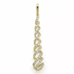 langt diamantanheng i 14 karat gull og hvitt gull 0,32 ct