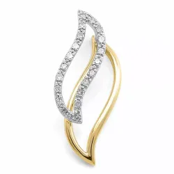 diamantanheng i 14 karat gull og hvitt gull 0,10 ct