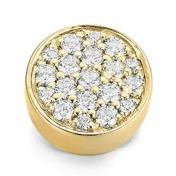 rundt dame diamantanheng i 14 karat gull 0,199 ct