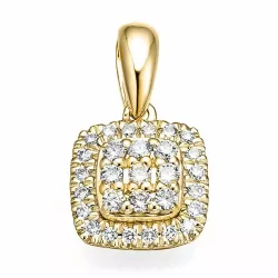 firkantet diamantanheng i 14 karat gull 0,20 ct