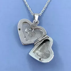 18 mm hjerte medaljong i sølv