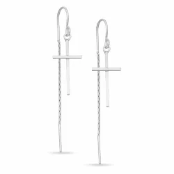 lange kors kjedeøreringer i sølv