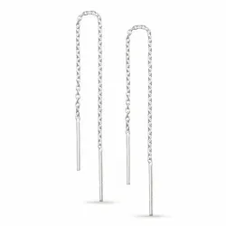 lange kjedeøreringer i sølv