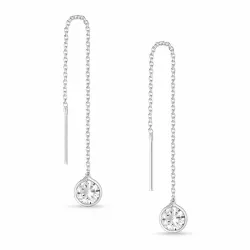 lange kjedeøreringer i sølv