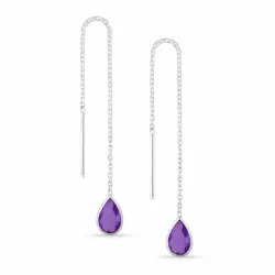 lange kjedeøreringer i sølv