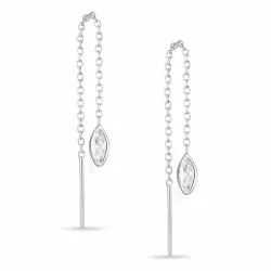 lange kjedeøreringer i sølv