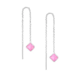 lange kjedeøreringer i sølv