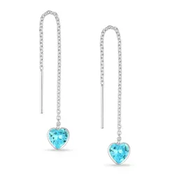 hjerte lange kjedeøreringer i sølv