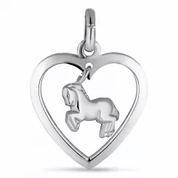 Hjerte hester anheng i sølv