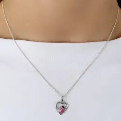 hjerte marihøne anheng i sølv - Little Ones