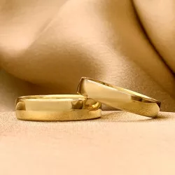 5 og 4 mm gifteringer i 9 karat gull - par
