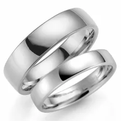 5 og 4 mm gifteringer i 9 karat hvitt gull - par