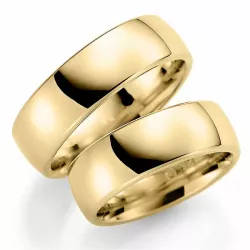 Brede 7 mm gifteringer i 14 karat gull - par
