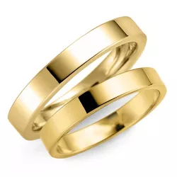 3 og 4 mm gifteringer i 9 karat gull - par