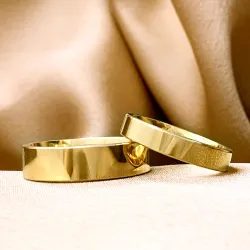 6 og 4 mm gifteringer i 9 karat gull - par