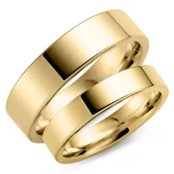 6 og 5 mm gifteringer i 9 karat gull - par
