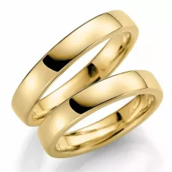 4 mm gifteringer i 14 karat gull - par