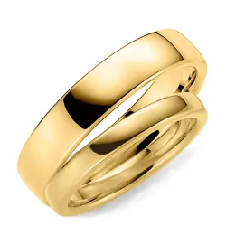 5 og 3 mm gifteringer i 14 karat gull - par