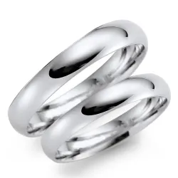 3 mm gifteringer i 14 karat hvitt gull - par