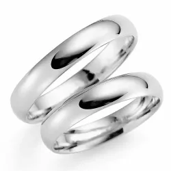 4 mm gifteringer i 14 karat hvitt gull - par