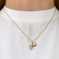 tro-håp-kjærlighet halskjede i forgylt sølv med anheng i 9 karat gull - Amoré