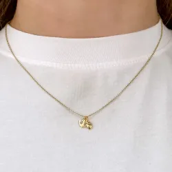 tro-håp-kjærlighet halskjede i forgylt sølv med anheng i 9 karat gull - Amoré